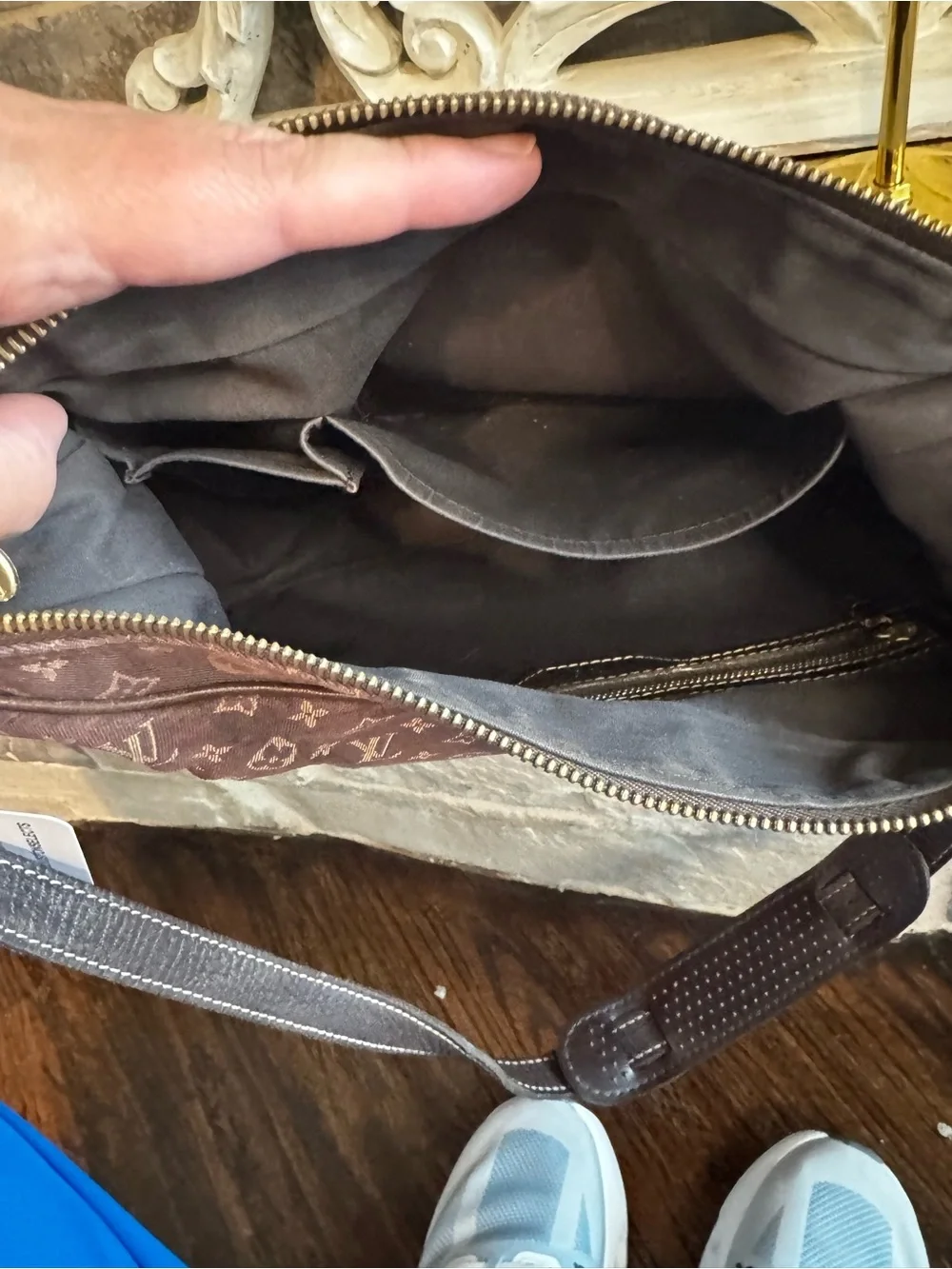 Louis Vuitton Monogram Minilin Shoulder Hobo in Dark Brown with COA